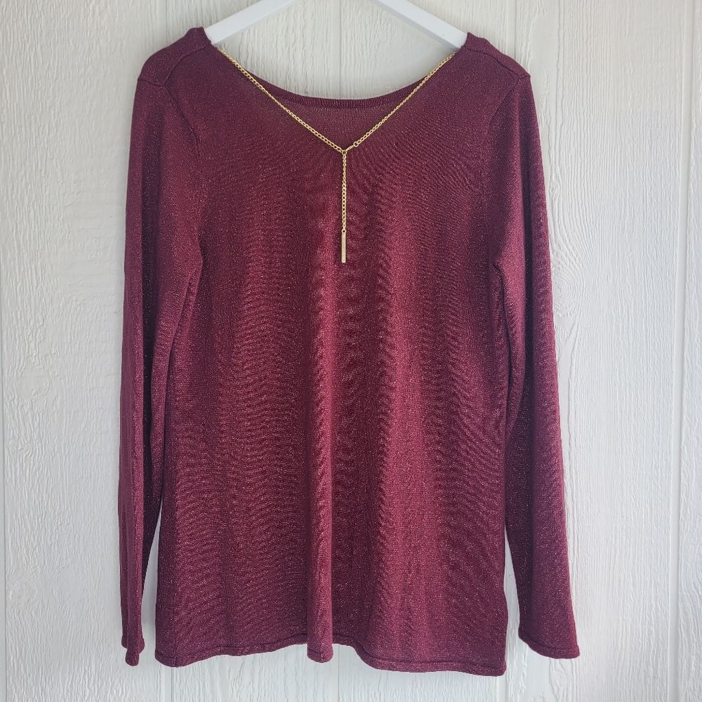 Michael Kors Metallic Sweater Blouse